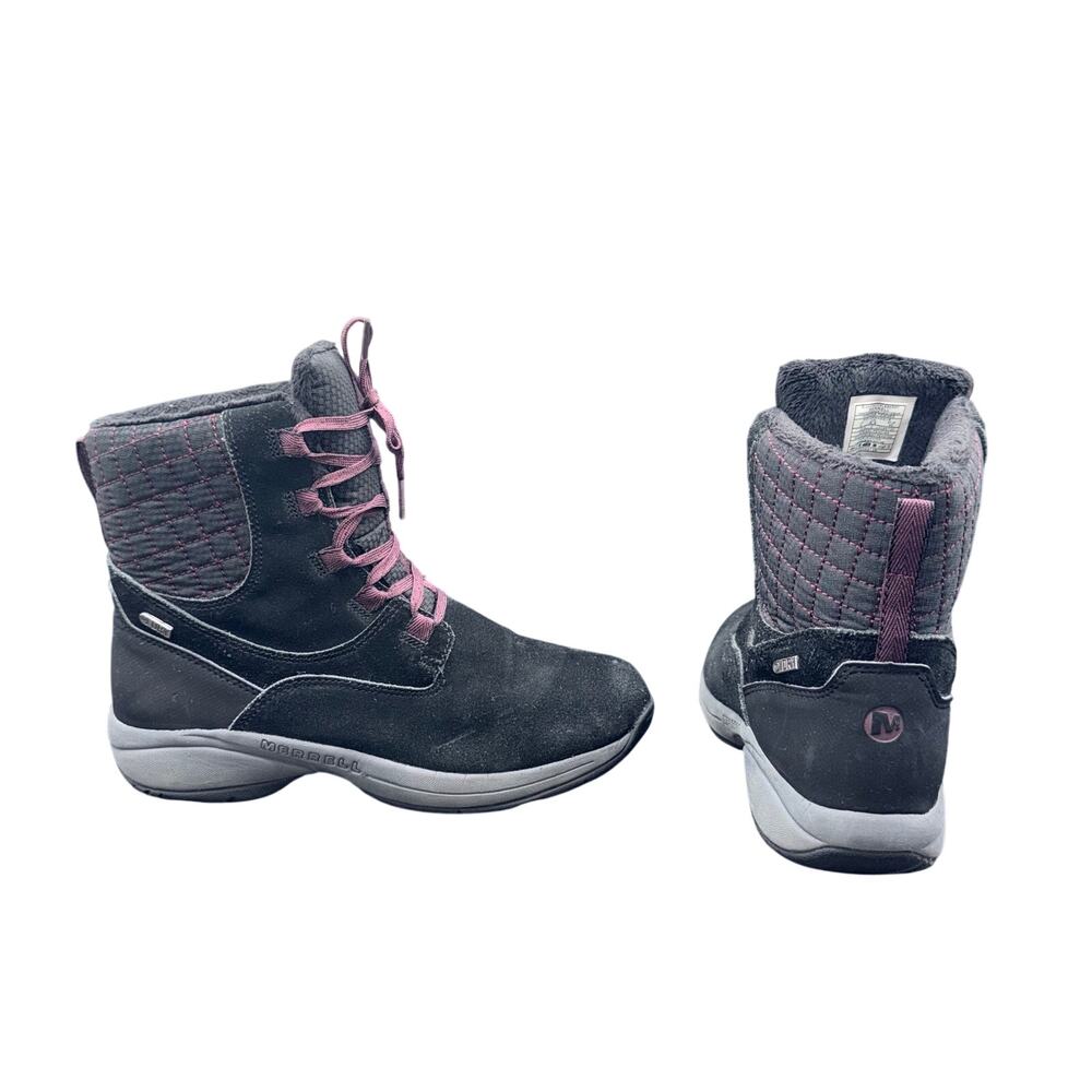 Merrell Jovilee Artica Waterproof Boots Womens 9 Black Huckleberry Winter